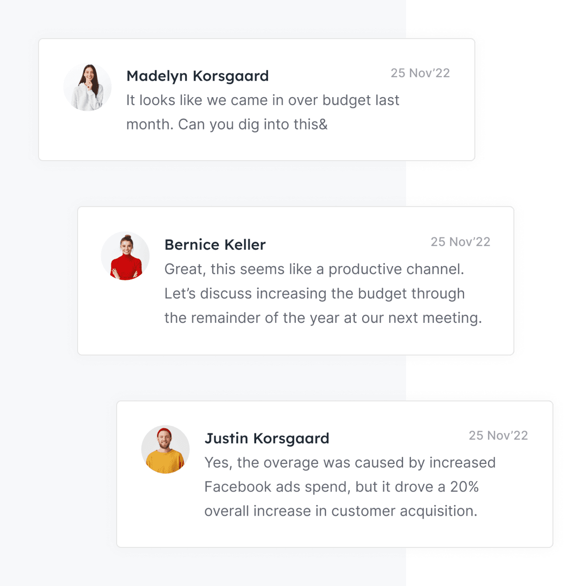 Field all comments from your board/investors